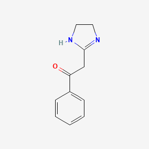 molecular formula C11H12N2O B3353177 2-(4,5-dihydro-1H-imidazol-2-yl)-1-phenylethanone CAS No. 53333-28-1