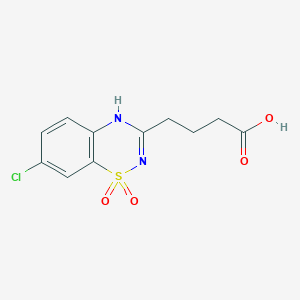 molecular formula C11H11ClN2O4S B033532 7-Chloro-2H-1,2,4-benzothiadiazine-3-butanoic acid 1,1-dioxide CAS No. 101064-00-0