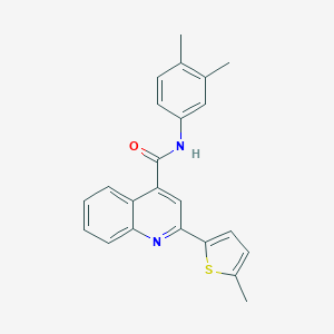 molecular formula C23H20N2OS B335321 N-(3,4-dimethylphenyl)-2-(5-methylthiophen-2-yl)quinoline-4-carboxamide 