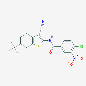 molecular formula C20H20ClN3O3S B335326 N-(6-tert-butyl-3-cyano-4,5,6,7-tetrahydro-1-benzothiophen-2-yl)-4-chloro-3-nitrobenzamide 
