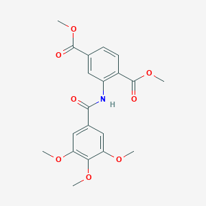 molecular formula C20H21NO8 B335328 Dimethyl 2-{[(3,4,5-trimethoxyphenyl)carbonyl]amino}benzene-1,4-dicarboxylate 