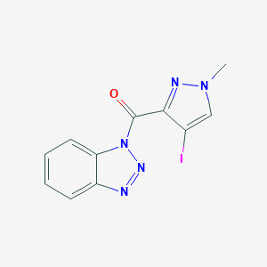 molecular formula C11H8IN5O B335329 1H-benzotriazol-1-yl(4-iodo-1-methyl-1H-pyrazol-3-yl)methanone 