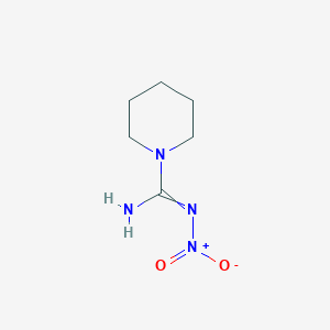 molecular formula C6H12N4O2 B3353299 1-Piperidinecarboximidamide, N-nitro- CAS No. 53913-64-7