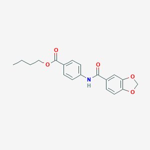 molecular formula C19H19NO5 B335332 Butyl 4-[(1,3-benzodioxol-5-ylcarbonyl)amino]benzoate 