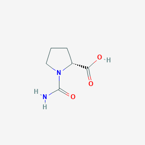molecular formula C6H10N2O3 B3353333 D-Proline, 1-(aminocarbonyl)-(9CI) CAS No. 54080-03-4