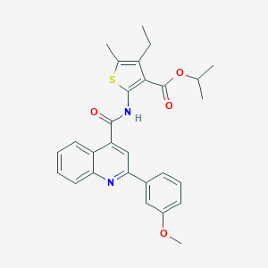 molecular formula C28H28N2O4S B335338 Isopropyl 4-ethyl-2-({[2-(3-methoxyphenyl)-4-quinolinyl]carbonyl}amino)-5-methyl-3-thiophenecarboxylate 