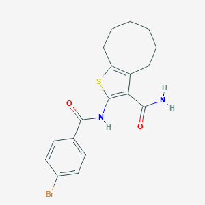 molecular formula C18H19BrN2O2S B335340 2-[(4-Bromobenzoyl)amino]-4,5,6,7,8,9-hexahydrocycloocta[b]thiophene-3-carboxamide 