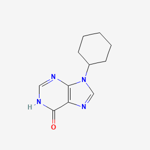 molecular formula C11H14N4O B3353420 9-Cyclohexyl-3,9-dihydro-6h-purin-6-one CAS No. 5452-42-6
