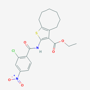 molecular formula C20H21ClN2O5S B335345 Ethyl 2-({2-chloro-4-nitrobenzoyl}amino)-4,5,6,7,8,9-hexahydrocycloocta[b]thiophene-3-carboxylate 