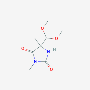 molecular formula C8H14N2O4 B3353452 5-(Dimethoxymethyl)-3,5-dimethylimidazolidine-2,4-dione CAS No. 5469-84-1