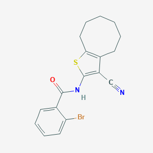 molecular formula C18H17BrN2OS B335349 2-bromo-N-(3-cyano-4,5,6,7,8,9-hexahydrocycloocta[b]thiophen-2-yl)benzamide 