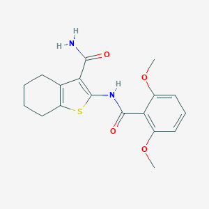molecular formula C18H20N2O4S B335351 2-[(2,6-Dimethoxybenzoyl)amino]-4,5,6,7-tetrahydro-1-benzothiophene-3-carboxamide 