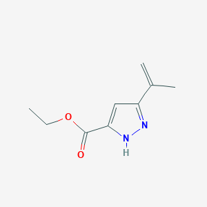 molecular formula C9H12N2O2 B3353522 1H-Pyrazole-3-carboxylic acid, 5-(1-methylethenyl)-, ethyl ester CAS No. 54994-64-8