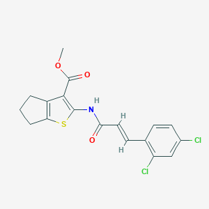 molecular formula C18H15Cl2NO3S B335354 methyl 2-{[3-(2,4-dichlorophenyl)acryloyl]amino}-5,6-dihydro-4H-cyclopenta[b]thiophene-3-carboxylate 
