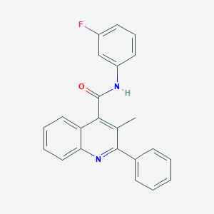molecular formula C23H17FN2O B335357 N-(3-fluorophenyl)-3-methyl-2-phenylquinoline-4-carboxamide 