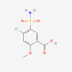 molecular formula C8H8ClNO5S B3353576 4-Chloro-2-methoxy-5-sulfamoylbenzoic acid CAS No. 55524-67-9