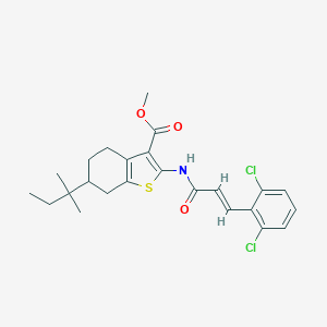 molecular formula C24H27Cl2NO3S B335358 Methyl 2-{[3-(2,6-dichlorophenyl)acryloyl]amino}-6-tert-pentyl-4,5,6,7-tetrahydro-1-benzothiophene-3-carboxylate 