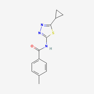 molecular formula C13H13N3OS B3353587 N-(5-cyclopropyl-1,3,4-thiadiazol-2-yl)-4-methylbenzamide CAS No. 556040-44-9