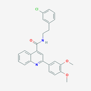 molecular formula C26H23ClN2O3 B335360 N-[2-(3-chlorophenyl)ethyl]-2-(3,4-dimethoxyphenyl)quinoline-4-carboxamide 