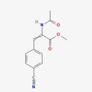 molecular formula C13H12N2O3 B3353638 Methyl 2-acetamido-3-(4-cyanophenyl)prop-2-enoate CAS No. 556829-03-9