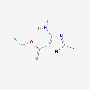 molecular formula C8H13N3O2 B3353646 1H-Imidazole-5-carboxylic acid, 4-amino-1,2-dimethyl-, ethyl ester CAS No. 55747-02-9