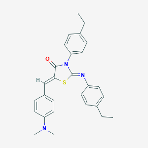 molecular formula C28H29N3OS B335365 5-[4-(Dimethylamino)benzylidene]-3-(4-ethylphenyl)-2-[(4-ethylphenyl)imino]-1,3-thiazolidin-4-one 