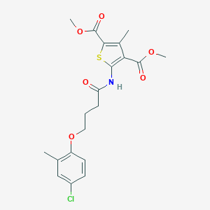 molecular formula C20H22ClNO6S B335367 Dimethyl 5-{[4-(4-chloro-2-methylphenoxy)butanoyl]amino}-3-methyl-2,4-thiophenedicarboxylate 
