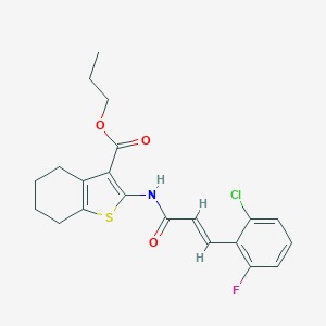 molecular formula C21H21ClFNO3S B335372 Propyl 2-{[3-(2-chloro-6-fluorophenyl)acryloyl]amino}-4,5,6,7-tetrahydro-1-benzothiophene-3-carboxylate 