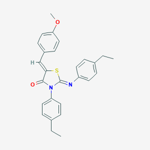 molecular formula C27H26N2O2S B335375 3-(4-Ethylphenyl)-2-[(4-ethylphenyl)imino]-5-(4-methoxybenzylidene)-1,3-thiazolidin-4-one 