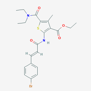 molecular formula C22H25BrN2O4S B335380 Ethyl 2-{[3-(4-bromophenyl)acryloyl]amino}-5-[(diethylamino)carbonyl]-4-methyl-3-thiophenecarboxylate 