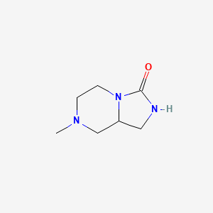 molecular formula C7H13N3O B3353898 7-Methylhexahydroimidazo[1,5-a]pyrazin-3(2H)-one CAS No. 56904-16-6