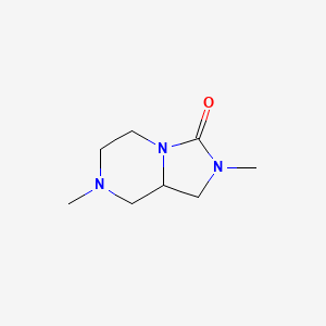 molecular formula C8H15N3O B3353906 2,7-Dimethylhexahydroimidazo[1,5-A]pyrazin-3(2H)-one CAS No. 56904-19-9