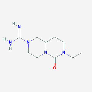 molecular formula C10H19N5O B3353913 7-Ethyl-6-oxooctahydro-2h-pyrazino[1,2-c]pyrimidine-2-carboximidamide CAS No. 56926-14-8