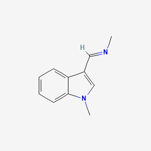 molecular formula C11H12N2 B3353951 Methanamine, N-[(1-methyl-1H-indol-3-yl)methylene]- CAS No. 56971-86-9