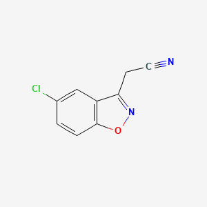 molecular formula C9H5ClN2O B3354032 1,2-Benzisoxazole-3-acetonitrile, 5-chloro- CAS No. 57268-49-2