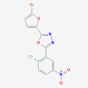 molecular formula C12H5BrClN3O4 B335404 2-(5-Bromofuran-2-yl)-5-(2-chloro-5-nitrophenyl)-1,3,4-oxadiazole 
