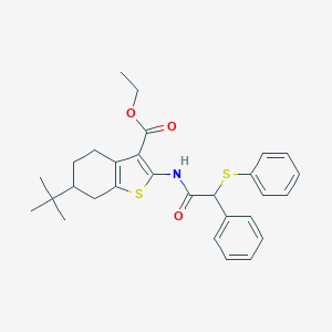 Ethyl 6-tert-butyl-2-{[phenyl(phenylsulfanyl)acetyl]amino}-4,5,6,7-tetrahydro-1-benzothiophene-3-carboxylate