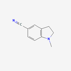molecular formula C10H10N2 B3354089 1-Methylindoline-5-carbonitrile CAS No. 57413-40-8