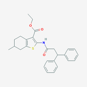 molecular formula C27H29NO3S B335412 Ethyl 2-[(3,3-diphenylpropanoyl)amino]-6-methyl-4,5,6,7-tetrahydro-1-benzothiophene-3-carboxylate 
