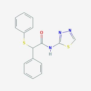 molecular formula C16H13N3OS2 B335413 2-phenyl-2-(phenylsulfanyl)-N-(1,3,4-thiadiazol-2-yl)acetamide 