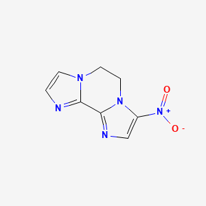 molecular formula C8H7N5O2 B3354172 5H,6H-DIIMIDAZO(1,2-a;2',1'-c)PYRAZINE, 3-NITRO- CAS No. 57831-66-0