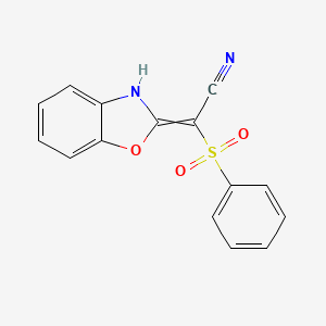 molecular formula C15H10N2O3S B3354236 (Benzenesulfonyl)(1,3-benzoxazol-2(3H)-ylidene)acetonitrile CAS No. 58092-41-4