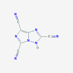 molecular formula C7HN7 B3354302 1H-Imidazo[1,5-b][1,2,4]triazole-2,5,7-tricarbonitrile CAS No. 58502-44-6