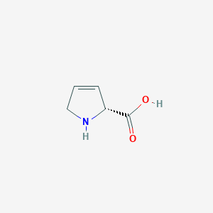 molecular formula C5H7NO2 B3354332 (R)-2,5-Dihydro-1H-pyrrole-2-carboxylic acid CAS No. 58640-72-5