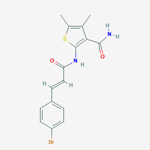 molecular formula C16H15BrN2O2S B335435 2-{[3-(4-Bromophenyl)acryloyl]amino}-4,5-dimethyl-3-thiophenecarboxamide 