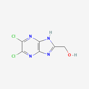molecular formula C6H4Cl2N4O B3354383 (5,6-dichloro-1H-imidazo[4,5-b]pyrazin-2-yl)methanol CAS No. 58885-15-7