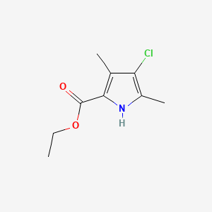 molecular formula C9H12ClNO2 B3354386 1H-Pyrrole-2-carboxylic acid, 4-chloro-3,5-dimethyl, ethyl ester CAS No. 58921-31-6