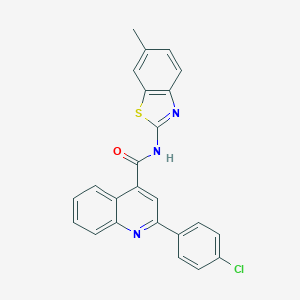 molecular formula C24H16ClN3OS B335442 2-(4-chlorophenyl)-N-(6-methyl-1,3-benzothiazol-2-yl)quinoline-4-carboxamide 