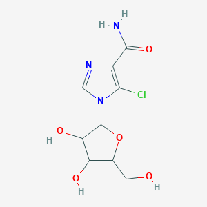 molecular formula C9H12ClN3O5 B3354451 5-Chloro-1-[3,4-dihydroxy-5-(hydroxymethyl)oxolan-2-yl]imidazole-4-carboxamide CAS No. 59353-97-8
