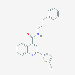 molecular formula C24H22N2OS B335446 2-(5-methylthiophen-2-yl)-N-(3-phenylpropyl)quinoline-4-carboxamide 